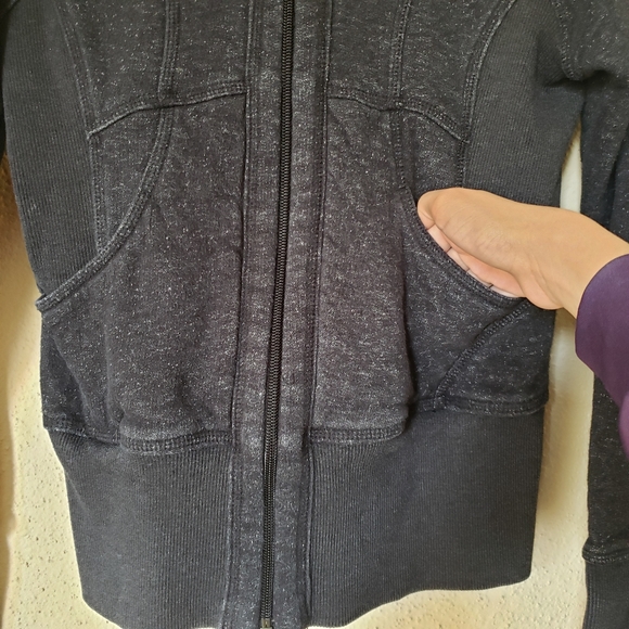 Zella Charcoal Grey Hoodie Sweatshirt w Zipper - Picture 4 of 10